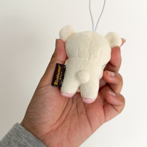 San-X Korilakkuma Mini Plush WHite Bear Heart Bag Charm 3" - Picture 5 of 5